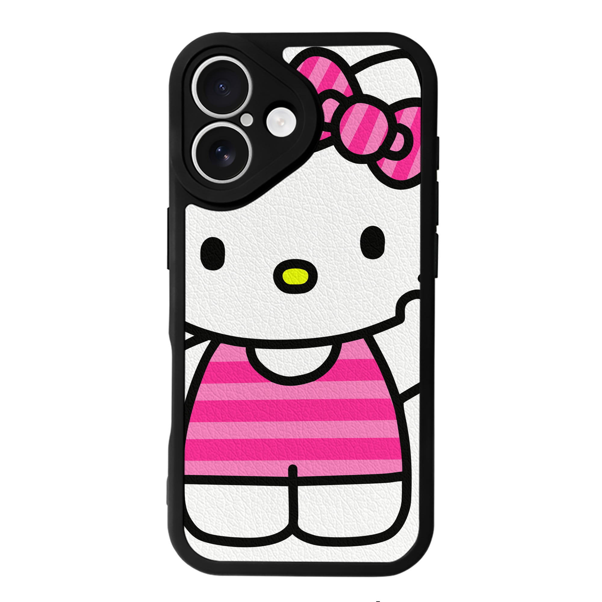 （画像用） Hello Kitty ハローキティ 【iPhone 16シリーズ対応】シリコンスマホケース（レザー調） 材質：シリコン